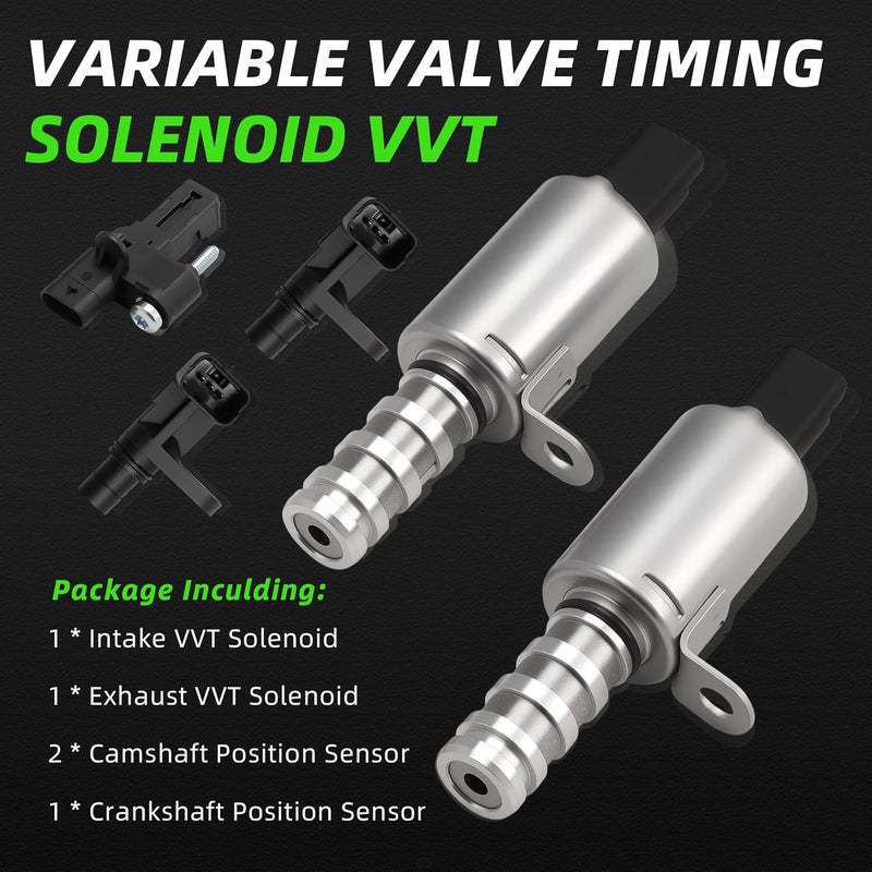 Riyhch Intake&Exhaust Variable Valve Timing Solenoid VVT, Camshaft+Crankshaft Position Sensor, for Mini Cooper 07-15,for Cooper Countryman 11-16, for Cooper Paceman 07-16,1.6L,11368610388 13627561753 - Image 5